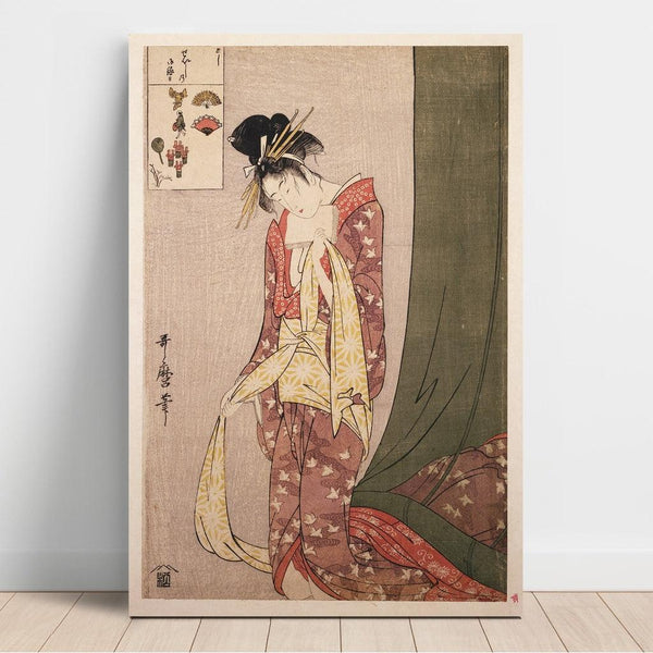 Reprodukcja obrazu Ōgiya Hanaōgi - Ōgiya Hanaōgi (łamigłówka ilustrowana) - Kitagawa Utamaro