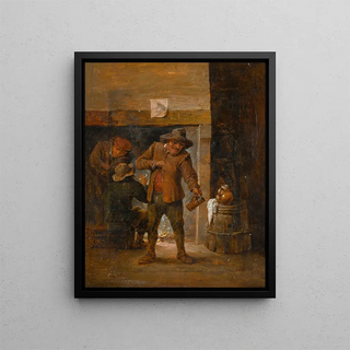 workshop of David Teniers the Younger - Tavern interior with men at a hearth.webp