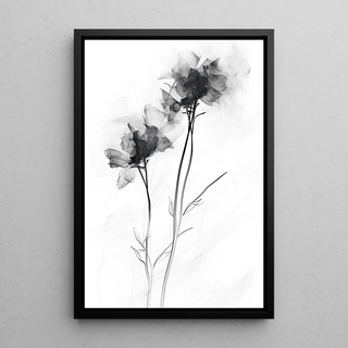 Plakat w czerni i bieli - Évanescence Florale