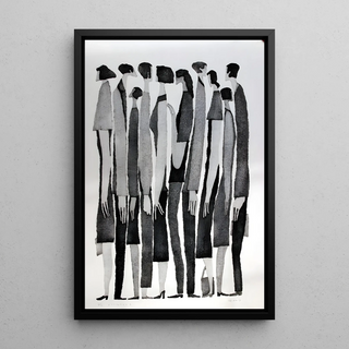 Plakat w czerni i bieli - Multitude Silencieuse