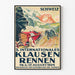 Plakat vintage wyścigu samochodowego międzynarodowego Klausenrennen 1924 Szwajcaria