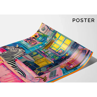 Plakat zwierzęcy - Zebra w wannie