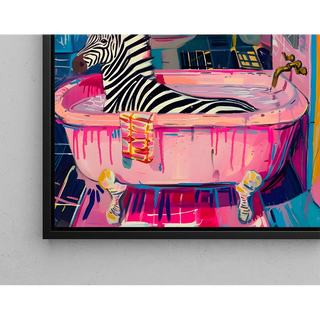Plakat zwierzęcy - Zebra w wannie