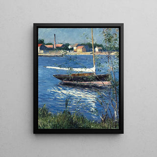 Łódź na kotwicy na Sekwanie w Argenteuil - Gustave Caillebotte