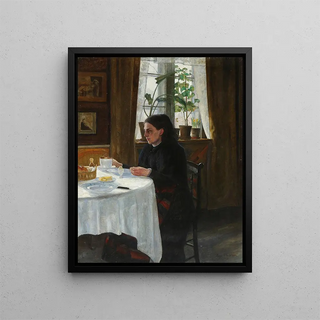 Aage Bertelsen - Kunstnerens mor Agnes siddende ved morgenmaden.webp