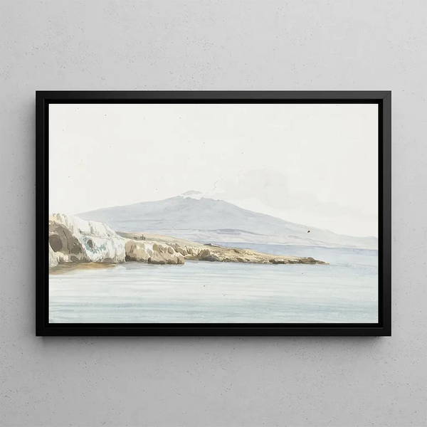 AbrahamLouisRodolphe Ducros - Gezicht op de kust met brede monding van rivier Porcari voorheen Pantagias genaamd.webp