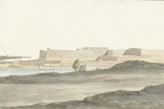 AbrahamLouisRodolphe Ducros - Gezicht op het kasteel in de haven van Barletta.webp