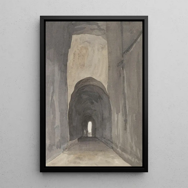 AbrahamLouisRodolphe Ducros - Ingang van grot Crypta Neapolitana of Grotta di Posillipo aan de kust van Pozzuoli.webp