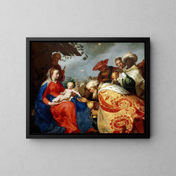 Uczczenie Trzech Króli - Abraham Bloemaert — oprawiony obraz na ścianie