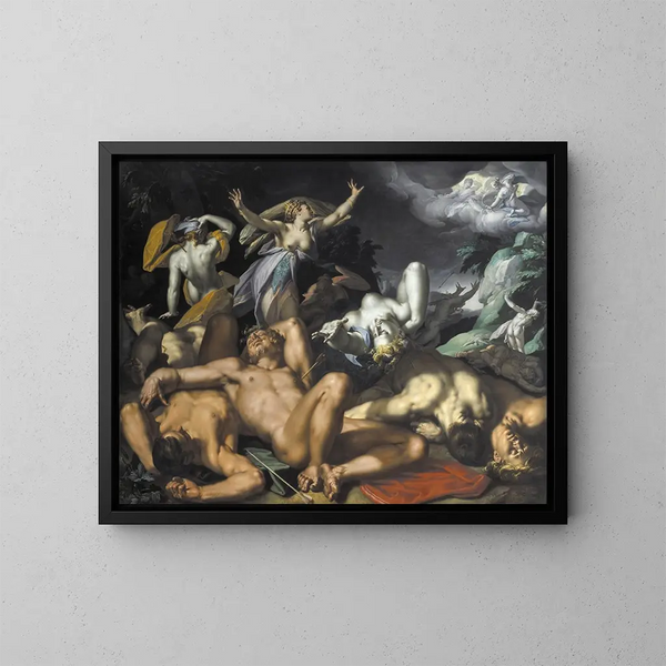 Apollon i Diana karząca Niobe, zabijając jej dzieci - Abraham Bloemaert — oprawiony obraz na ścianie