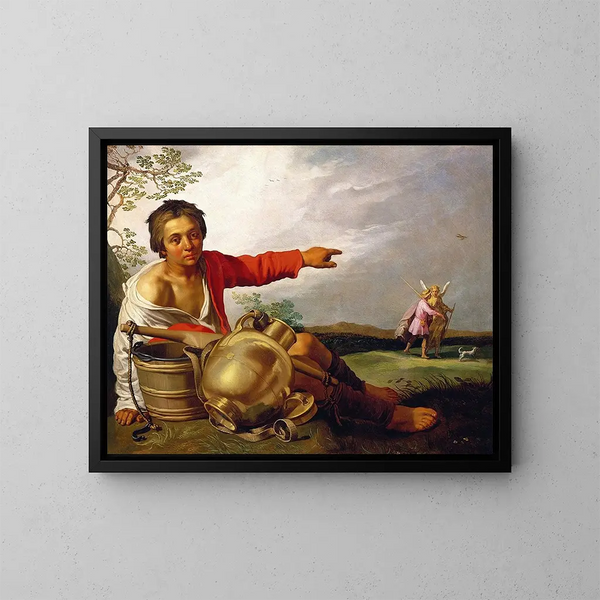 Pasterz pokazujący Tobiasza i anioła - Abraham Bloemaert — oprawiony obraz na ścianie