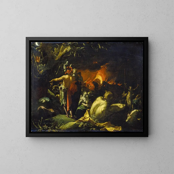 Zniszczenie Troi - Abraham Bloemaert — oprawiony obraz na ścianie