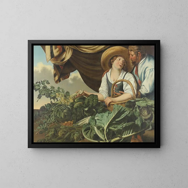 Sprzedawca warzyw - Abraham Bloemaert — oprawiony obraz na ścianie