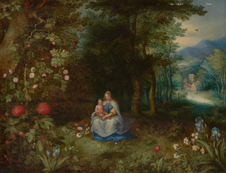 La Vierge et l'Enfant dans un paysage boisé - Abraham Govaerts — widok dzieła