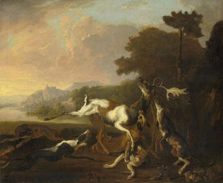La Chasse au cerf - Abraham Hondius — widok dzieła