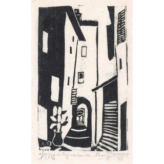 Abraham Johannes Jansma - Straatgezicht met trap in CagnessurMer.webp