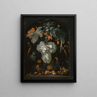 Abraham Mignon - StillLife With Grapes And Fruits In A Niche.webp