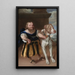 Le nain italien de l'électeur de Saxe Giachomo Favorchi avec le chien Raro de la princesse Magdalene Sibylle - Abraham Wuchters — oprawiony obraz na ścianie