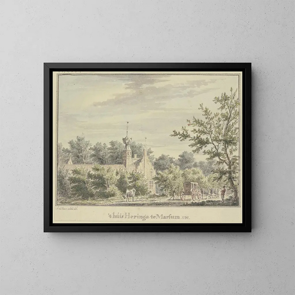 Maison Heringa w Marsum - Abraham de Haen le Jeune — oprawiony obraz na ścianie