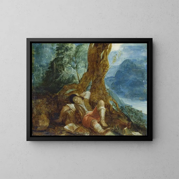 Le rêve de Jacob - Adam Elsheimer — oprawiony obraz na ścianie