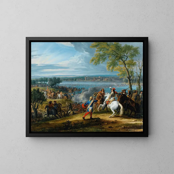 Le passage du Rhin à Lobith le 16 juin 1672 - Adam Frans van der Meulen — oprawiony obraz na ścianie