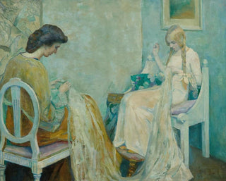 Adele von Finck - Two Ladies Sewing.webp