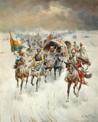 Adolf BaumgartnerStoiloff - Cossack Train in a Winter Landscape.webp