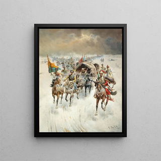 Adolf BaumgartnerStoiloff - Cossack Train in a Winter Landscape.webp