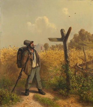 Adolf Heinrich Lier - Der Landstreicher am Wegweiser.webp