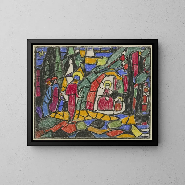 La Nativité - Adolf Hölzel — oprawiony obraz na ścianie