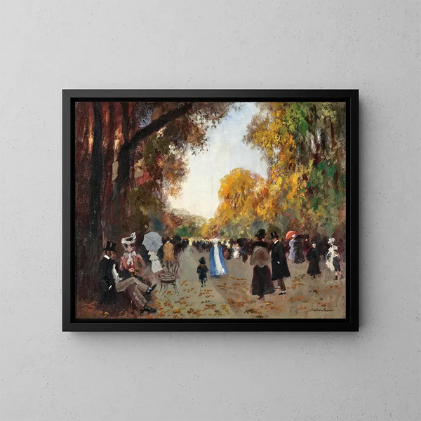 Spacer po Tiergarten w Berlinie - Adolf Leonhard Müller-Cassel — oprawiony obraz na ścianie
