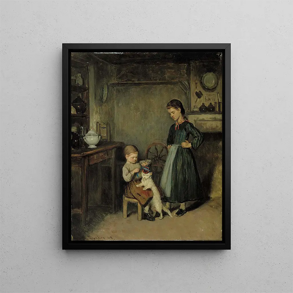Un intérieur français - Adolf von Becker — oprawiony obraz na ścianie