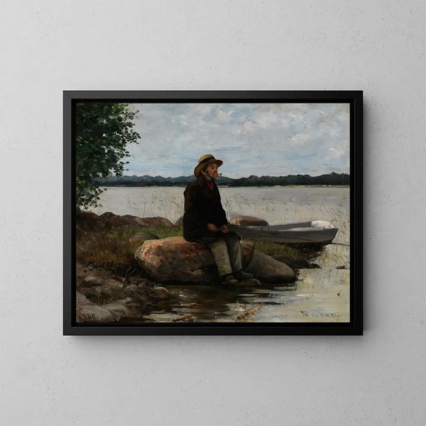 Un pêcheur - Adolf von Becker — oprawiony obraz na ścianie