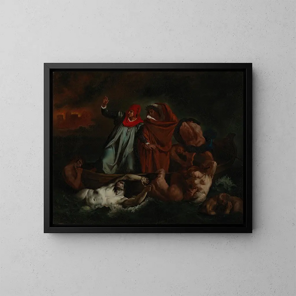Dante i Wergiliusz w piekle - Adolf von Becker — oprawiony obraz na ścianie