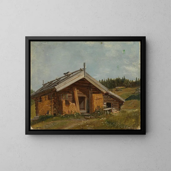 Ferme à Bolkesj - Adolph Tidemand — oprawiony obraz na ścianie