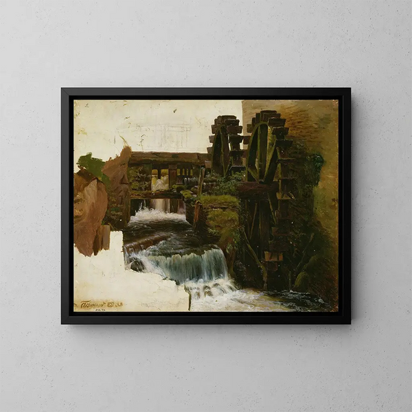 Ruisseau de moulin - Adolph Tidemand — oprawiony obraz na ścianie