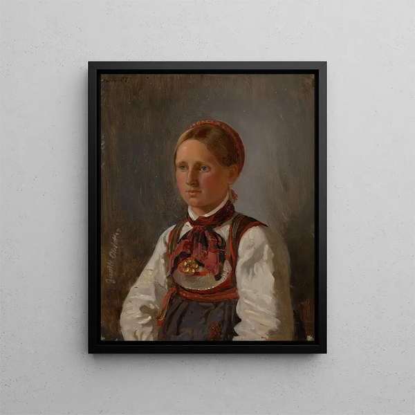 Portret Gunild Olsdatter de Tinn - Adolph Tidemand — oprawiony obraz na ścianie