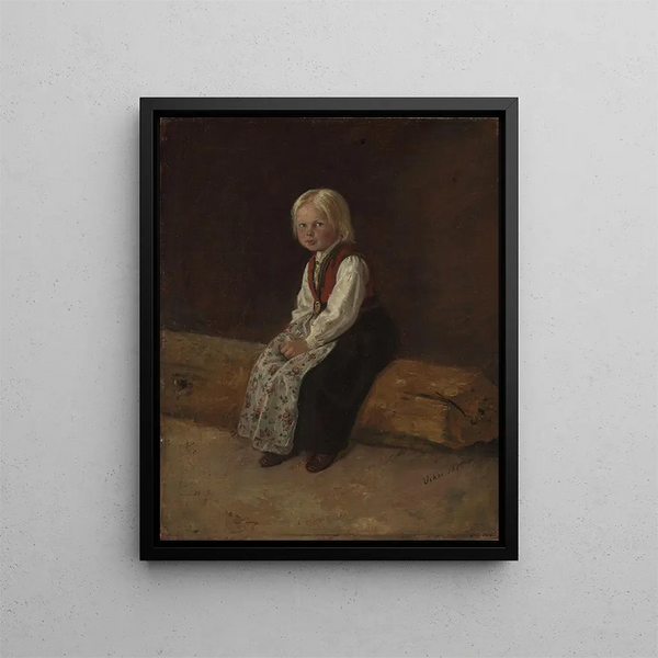 Portret Sella Larsdatter Vikr - Adolph Tidemand — oprawiony obraz na ścianie