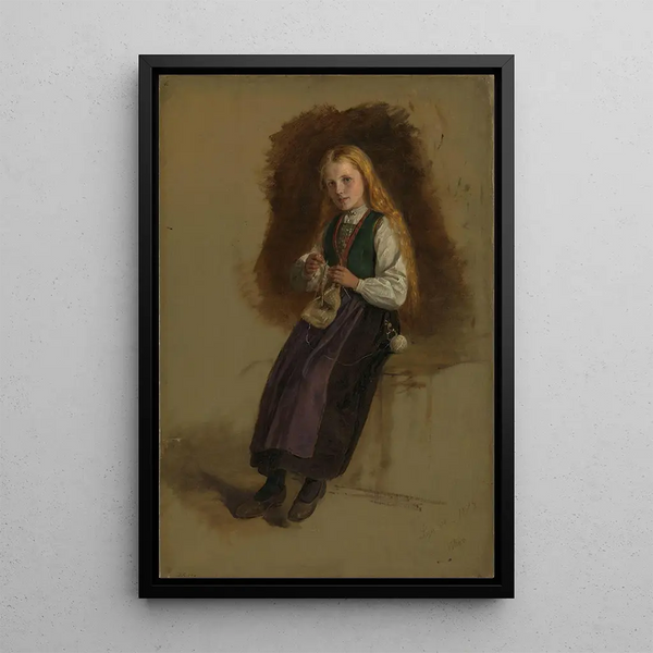 portret Syneve Larsdatter de Vikr - Adolph Tidemand — oprawiony obraz na ścianie