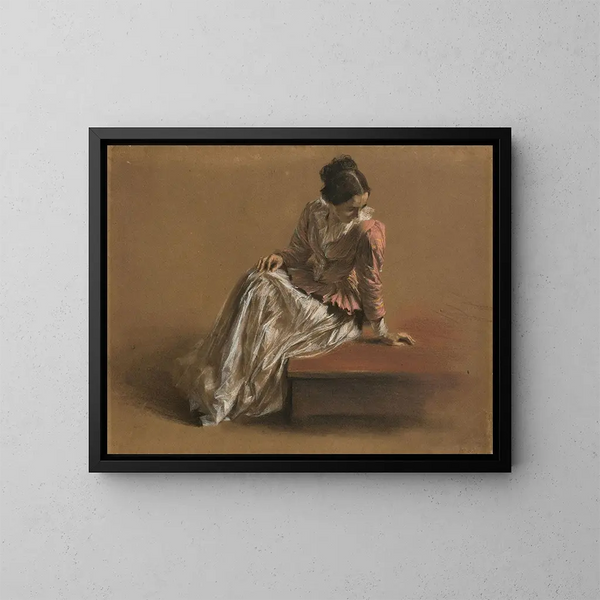 Émilie w czerwonej bluzie - Adolph von Menzel — oprawiony obraz na ścianie