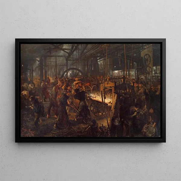 La fabrique de fer, les Cyclopes modernes - Adolph von Menzel — oprawiony obraz na ścianie