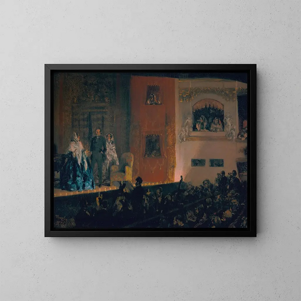 Teatr Gminy - Adolph von Menzel — oprawiony obraz na ścianie