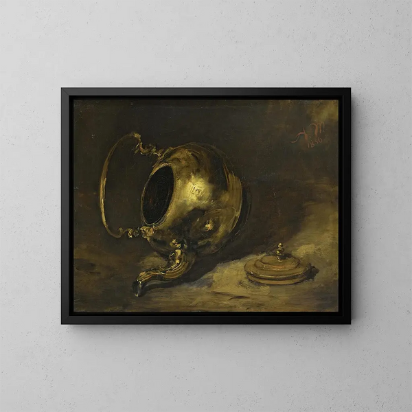 Odwrócona czajnik - Adolph von Menzel — oprawiony obraz na ścianie