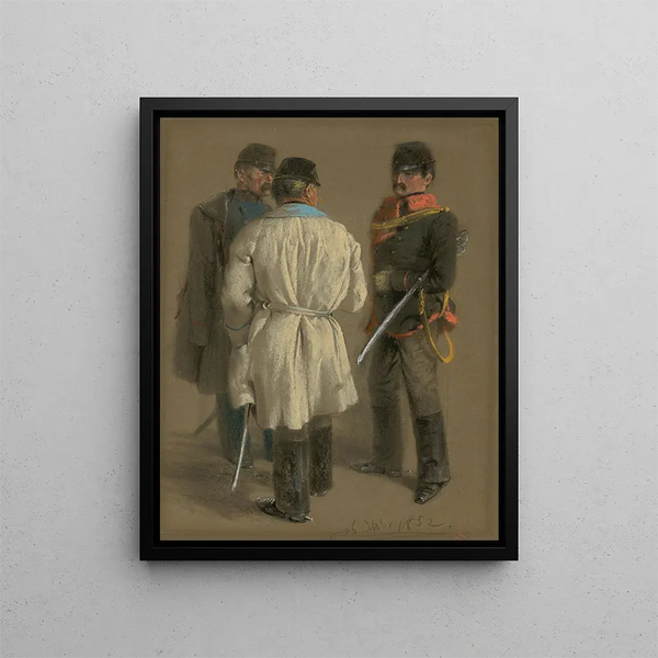 Oficerów austriackich - Adolph von Menzel — oprawiony obraz na ścianie