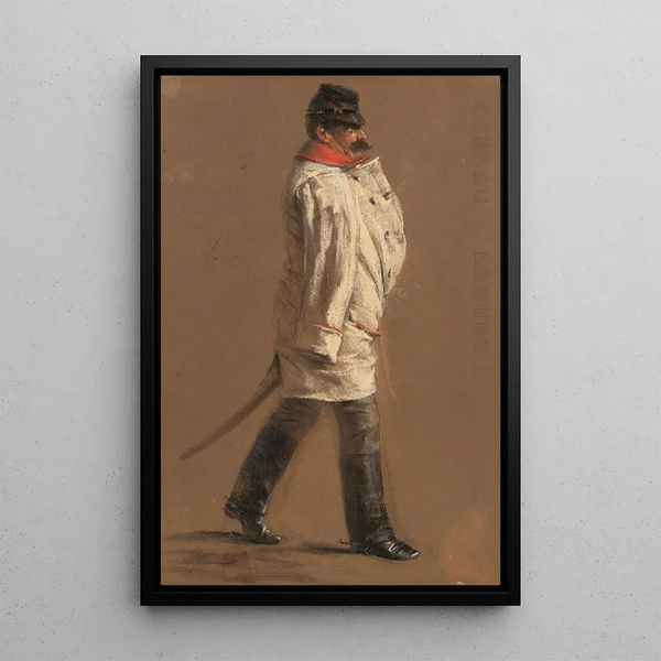 Oficer austriacki - Adolph von Menzel — oprawiony obraz na ścianie