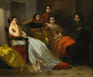 Rozmowa po obiedzie - Adolphe Monticelli — widok dzieła