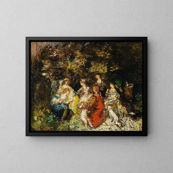 Le Décaméron - Adolphe Monticelli — oprawiony obraz na ścianie