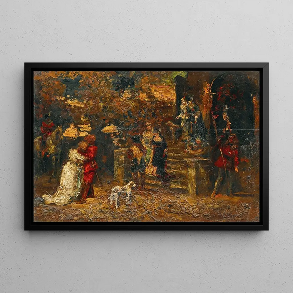 L'pożegnanie - Adolphe Monticelli — oprawiony obraz na ścianie