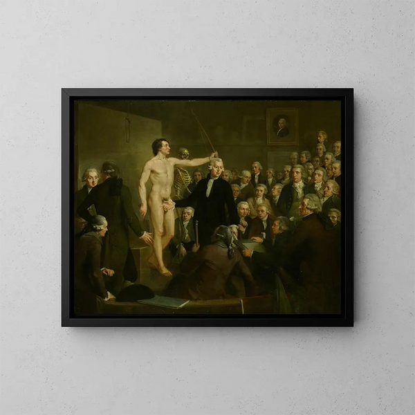 Czytanie o anatomii dla wydziału rysunku Felix Meritis - Adriaan de Lelie — oprawiony obraz na ścianie