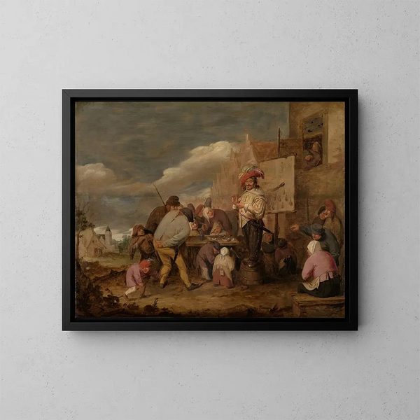 Le médecin charlatan - Adriaen Brouwer — oprawiony obraz na ścianie